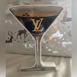 LV (unbranded) Espresso Martini Glass 8”Wooden Decor NEW